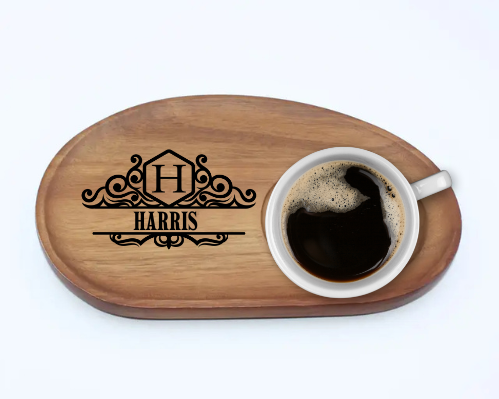 Engraved Personalized Wooden Tea and Biscuit  Board