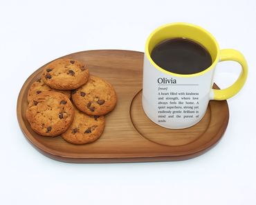 Engraved Personalized Wooden Tea and Biscuit  Board