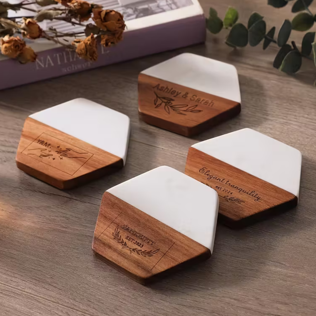 Engraved Marble Coasters