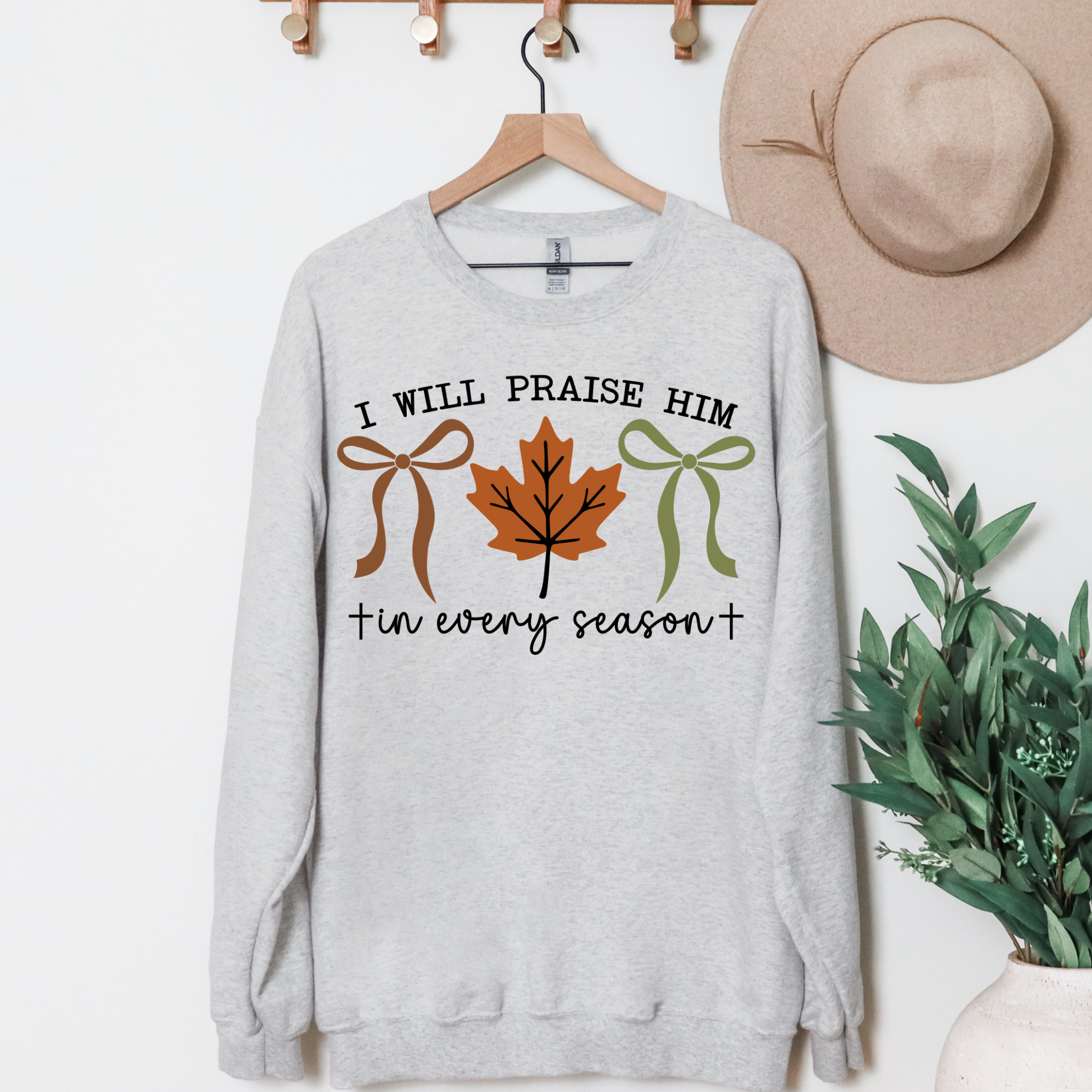 Coquette Bow Faith Based Sweatshirt -Fall