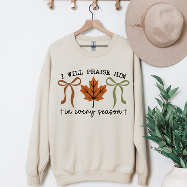 Coquette Bow Faith Based Sweatshirt -Fall