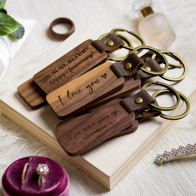 Engraved Wooden Key Chain